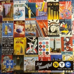 🧩 500 piece Remarks “See Beautiful NYC. Tightly fitted pieces, poster. Complete